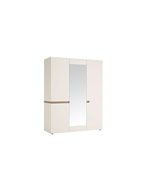 Armoire LINATE - Blanc / Chêne Beige