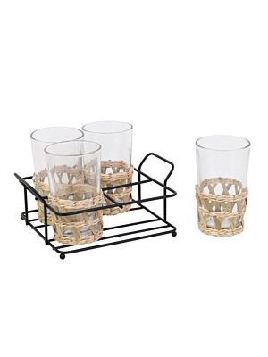 Set De 4 Verres Avec Cannage - Blanc