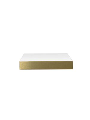 Petite Étagère Murale SHELVY 23,5x23,5x3,7cm - Blanc Brillant / Doré