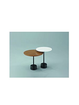 Set De 2 Tables SAFFIANO - Noyer / Blanc