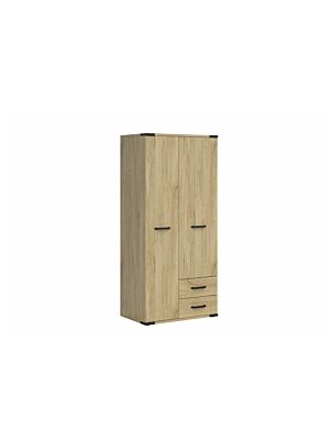 Armoire LARA Avec 2 Portes  + 2 Tiroirs - Chêne