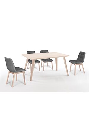 Set COLUMBIA  + 4 Chaises - Chêne 