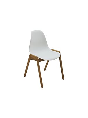 Chaise En Acacia EXOTICA Sans Accoudoir - Blanc