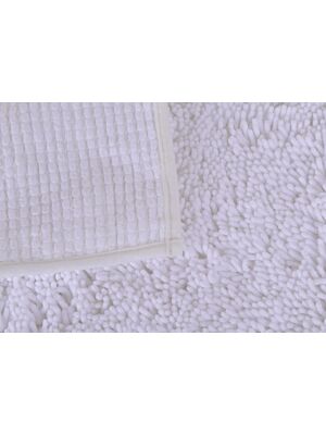 Tapis Microfibre Petite CHENILLE 50x80cm - Blanc