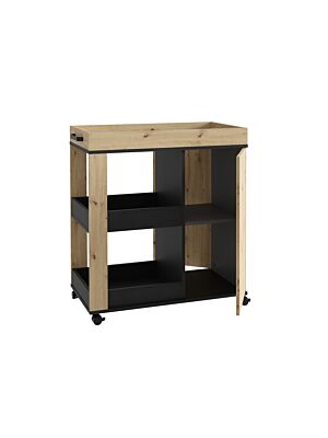 Chariot Avec Roues HOME BAR - Oak / Noir