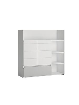 Bibliothèque FLEXI Avec 2 Portes - Blanc / Gris Clair