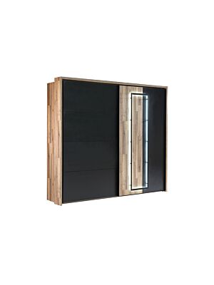 Armoire SIRIUS CROWN Avec 2 Portes - Chêne / Noir