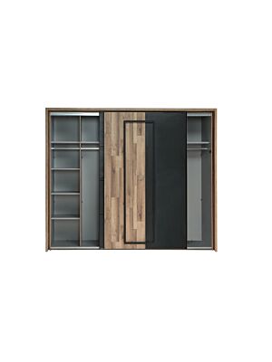 Armoire SIRIUS CROWN Avec 2 Portes - Chêne / Noir