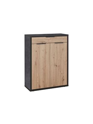 Commode SEGNO Avec 2 Portes  - Chêne / Anthracite 