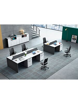 Workstation 2 Places TEAM  - Blanc / Gris