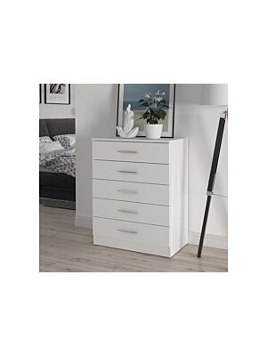 Commode PANAMA Avec 5 Tiroirs - Blanc