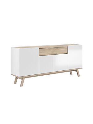 Buffet ISAK Avec 4 Portes Et 1 Tiroir - Chêne / Blanc