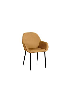 Fauteuil GIULIA En Velours Côtèle 59x44,5x84cm - Moutarde