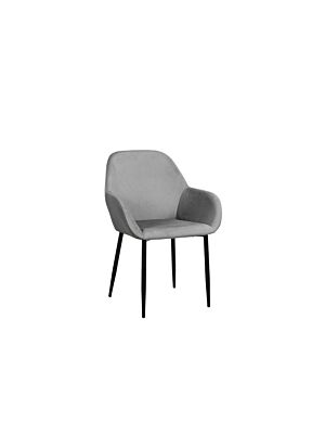 Fauteuil GIULIA En Velours Côtèle 59x44,5x84cm - Gris Foncé