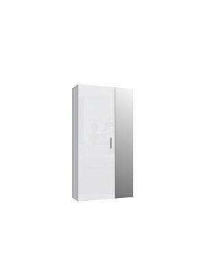 Armoire  YVONNE Avec 2 Portes + Miroir - Blanc