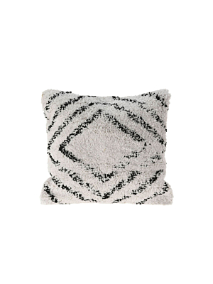 Coussin Carré ZIGZAG 45x45cm - Blanc / Noir 