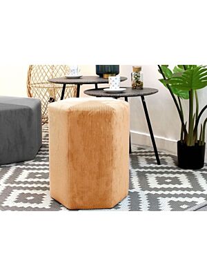 Pouf Velours GIULIA côtelé 35 cm - Moutarde