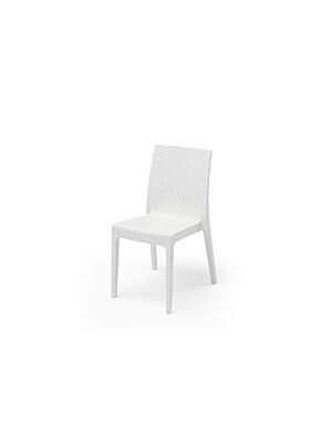 Chaise SELENE Avec Motifs Tressés  - Blanc