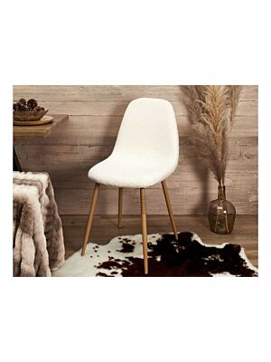 Chaise Bouclette FREYA - Blanc