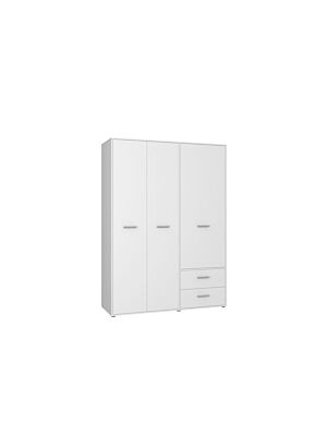 Armoire MOKKARIS Avec 3 Portes Et 2 Tiroirs  - Blanc