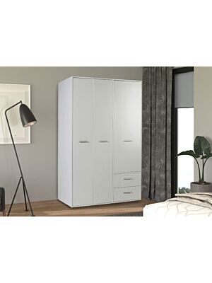 Armoire MOKKARIS Avec 3 Portes Et 2 Tiroirs  - Blanc