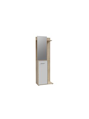 Vestiaire AREEL Avec Miroir +1 Porte - Chêne / Blanc