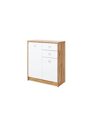 Commode 4-YOU 2 Portes + 2 Tiroirs - Chêne / Blanc