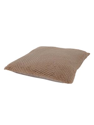 Coussin Embossé 45x45cm - Marron Clair