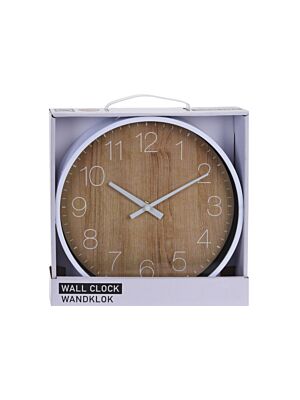 Horloge Murale En Bambou - Marron / Blanc