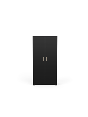 Armoire IZZY 2 Portes - Chêne / Noir