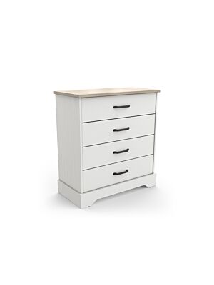 Shangai commode 130x75 chêne blanc mat bureau extensible et 3 tiroirs -  Abitare