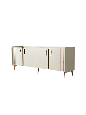 Buffet FORESTA 4 Portes - Blanc / Rose Gold