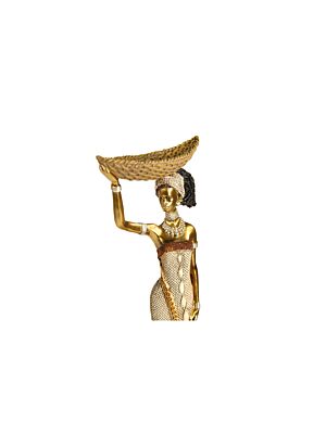 Décoration Femme Africaine 45,9cm - Doré 