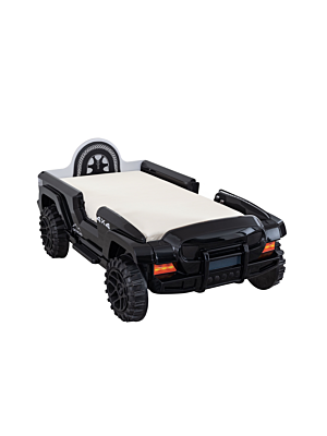 Lit Voiture JEEP 90x190cm Avec Sommier - Noir