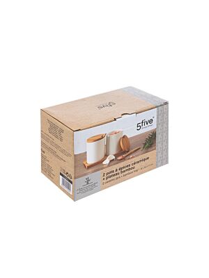 Set De 2 Pots À Épices + Plateau SERAMIK - Blanc 