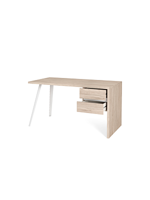 bureau d'angle CORNER - Blanc et Noyer - Azura Home Maroc