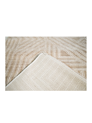 Tapis Royal Aux Motifs Rayés 80x150cm - Beige