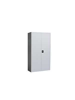 Armoire STEEL 85x40x150cm Portes Battantes - Gris/blanc