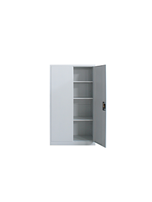 Armoire STEEL 85x40x150cm Portes Battantes - Gris/blanc