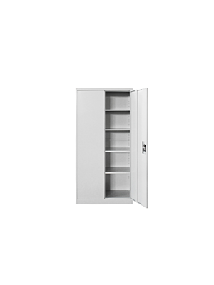 Armoire  STEEL 85x40x180cm Portes Battantes - Gris/Blanc 