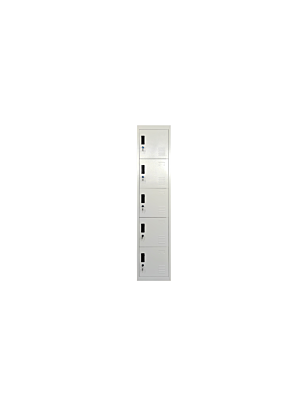 Casier STEEL 5 Portes - Gris / Blanc