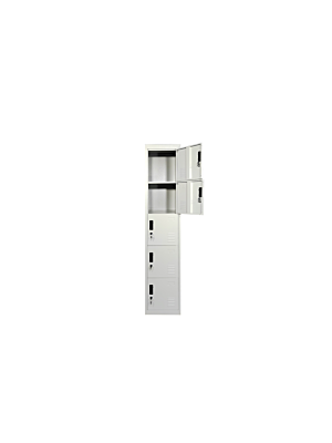 Casier STEEL 5 Portes - Gris / Blanc