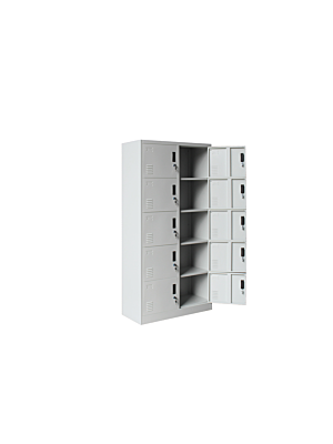 Casier STEEL 10 Portes - Gris / Blanc