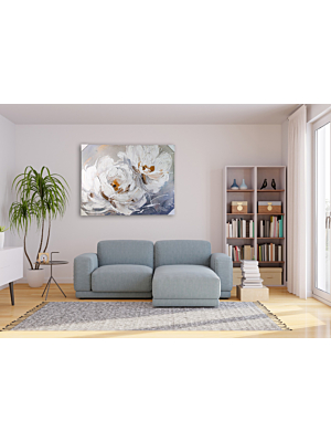 Tableau Floral Handmade 90x120cm - Blanc