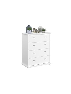 Commode MARGAUX Avec 4 Tiroirs - Blanc 