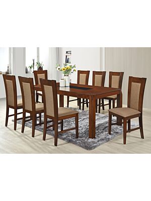 Set Table À Manger JOCELINE Avec 8 Chaises - Marron