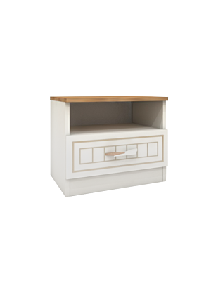 Table De Chevet MANGO - Blanc / Beige