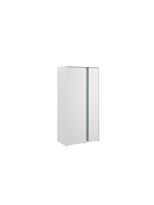 Armoire PIROUETTE  2 Portes - Gris / Rose / Blanc