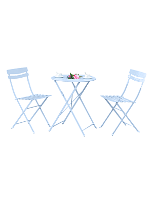 Set Bisrtot BAIHE Avec 2 Chaises + Table - Bleu Ciel