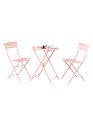 Set Bistrot BAIHE Avec 2 Chaises + Table - Rose Clair